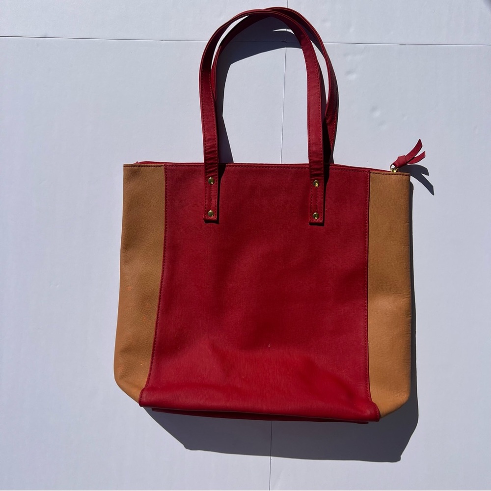 Red and Tan Tote Bag by Joy Susan - Picture 6 of 8